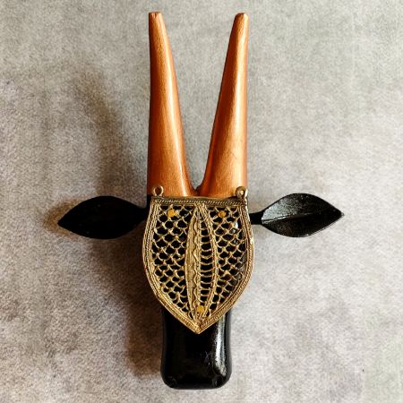 Black Cow Head Handcrafted Wooden Wall Art